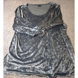 Cynthia Rowley Royal Grey Velvet Tunic 2xl Soft Exterior